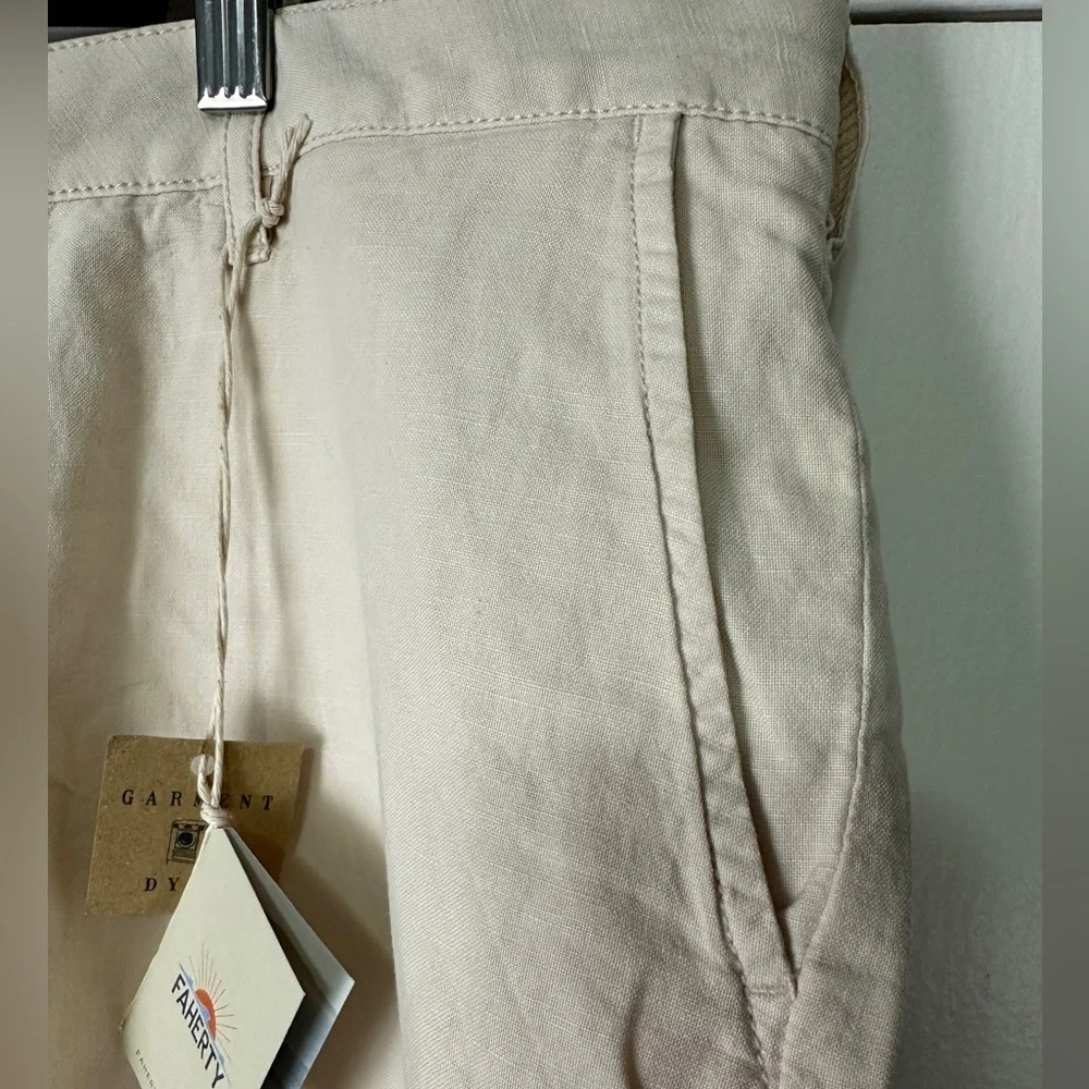 Faherty Malibu Linen & Cotton Chino Stone Shorts Men’s Size 40 NEW with Tags